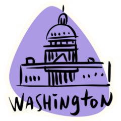 Washington DC Is The Capital Of The Usa Illustration Sticker