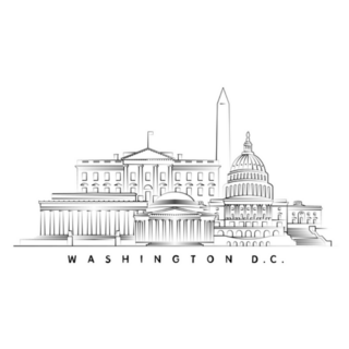 Washington Dc Minimal Illustration And Typography Sticker