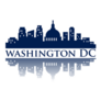 Washington Dc Silhouette City Lettering Logo Sticker