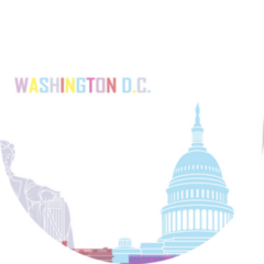 Washington Dc Skyline Color Pop Sticker