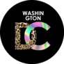 Washington Dc Slogan On Leopard Skin And Foil Print Sticker