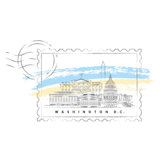 Washington Dc Stamp Illustration Sticker