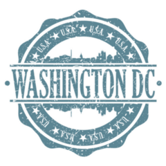 Washington Dc Stamp Post Skyline Blue Silhouette Sticker