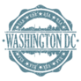 Washington Dc Stamp Post Skyline Blue Silhouette Sticker