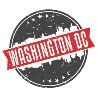 Washington Dc Usa Round Travel Stamp Sticker