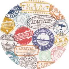 Washington Dc Usa Stamp Art Postal Passport Sticker