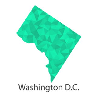 Washington District Of Columbia Flag Map In Geometric Sticker