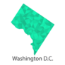 Washington District Of Columbia Flag Map In Geometric Sticker