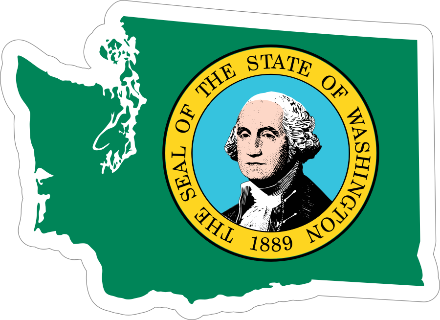 Order Your Washington Flag State Sticker Today - Free Shipping!