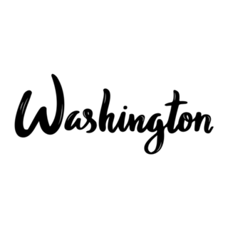 Washington Handwritten Calligraphy Sticker