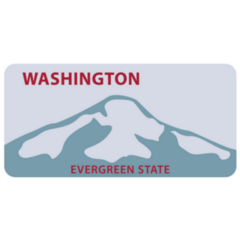 Washington License Plate Evergreen State Sticker