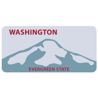 Washington License Plate Evergreen State Sticker