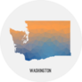 Washington Map In Geometric Polygonal Mosaic Sticker