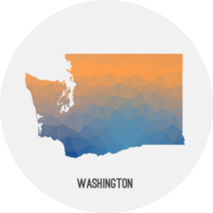 Washington Map In Geometric Polygonal Mosaic Sticker