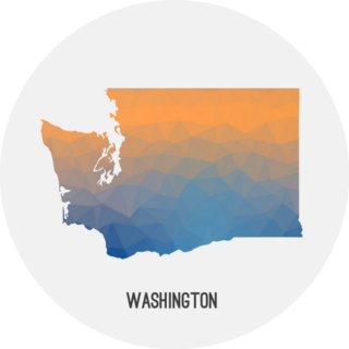 Washington Map In Geometric Polygonal Mosaic Sticker