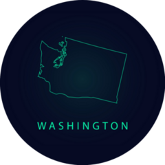 Washington Map- State Of Usa Outline Graphic Sketch Sticker
