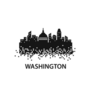 Washington Skyline Landscape Silhouette Lettering Sticker