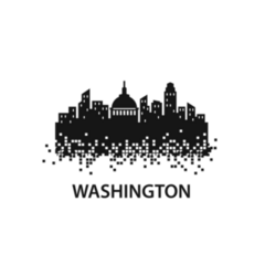 Washington Skyline Landscape Silhouette Lettering Sticker