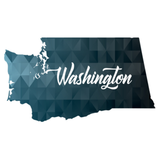Washington State Map Geometric Polygon Lettering Sticker