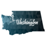 Washington State Map Geometric Polygon Lettering Sticker