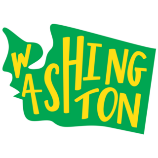 Washington State Outline And Hand-lettering Sticker