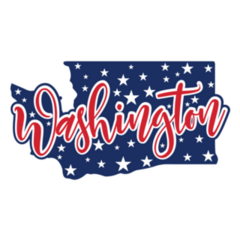 Washington State Silhouette With USA Lettering Sticker