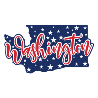 Washington State Silhouette With USA Lettering Sticker