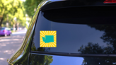 Washington State Sunburst Sticker on a Rear Car Window (New) example