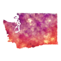 Washington State Usa Watercolor Map Sticker
