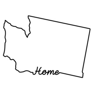 Washington Us State Outline Map Handwritten Sticker