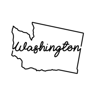Washington Us State Outline Map Home Lettering Sticker