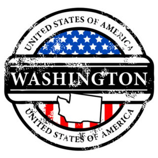 Washington USA Stamp Illustration Sticker