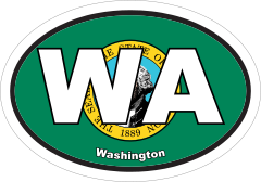 Washington Wa State Flag Oval Sticker