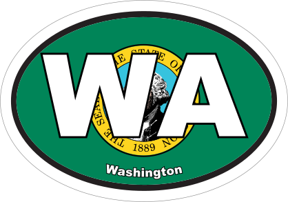 Washington Wa State Flag Oval Sticker