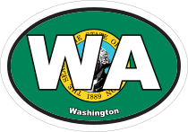 Washington Wa State Flag Oval Sticker