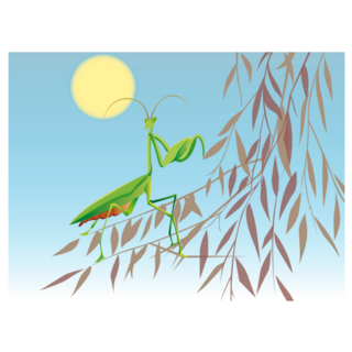 Watanabe Seitei Praying Mantis Sticker