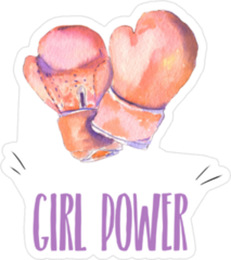 Watecolor Pink Boxing Gloves Sticker