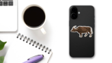 Water Buffalo Cartoon Sticker on a Phone (New) example