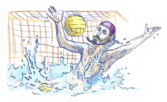 Water Polo Goalkeeper Sketch Sticker