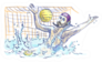 Water Polo Goalkeeper Sketch Sticker