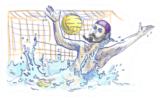 Water Polo Goalkeeper Sketch Sticker