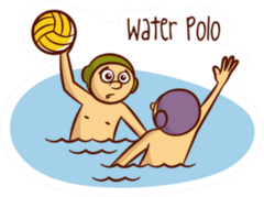 Water Polo Illustration Cartoon Sticker