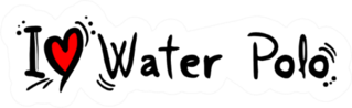 Water Polo Love Heart Text Sticker
