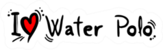 Water Polo Love Heart Text Sticker