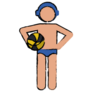 Water Polo Stickman Sticker