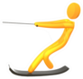Water Ski 3d Orange Pictogram Icon Sticker