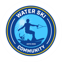 Water Ski Community Logo With Badge Style Sticker