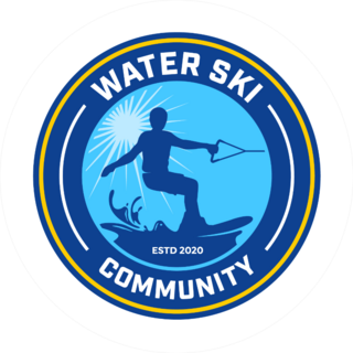 Water Ski Community Logo With Badge Style Sticker