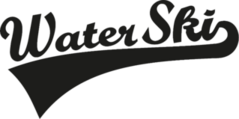 Water Ski Word Retro Style Sticker