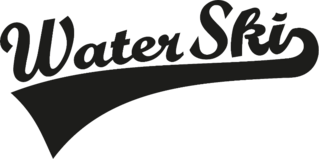 Water Ski Word Retro Style Sticker